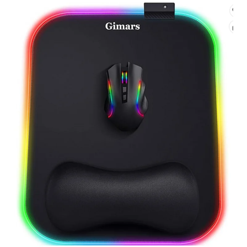 Gimars extra large RGB mouse pad with wrist rest