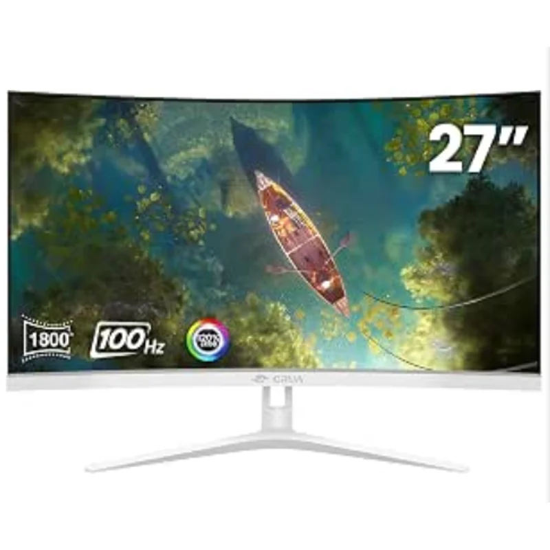 CRUA 27-inch white curved monitor